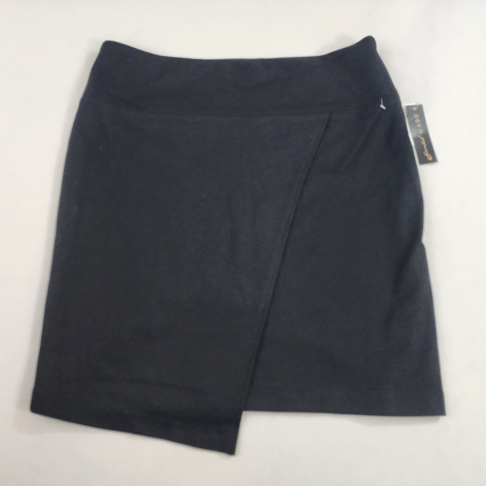 Essentials by ABS A.B.S. skirt womens M Medium black zip TM9008 stretch $40